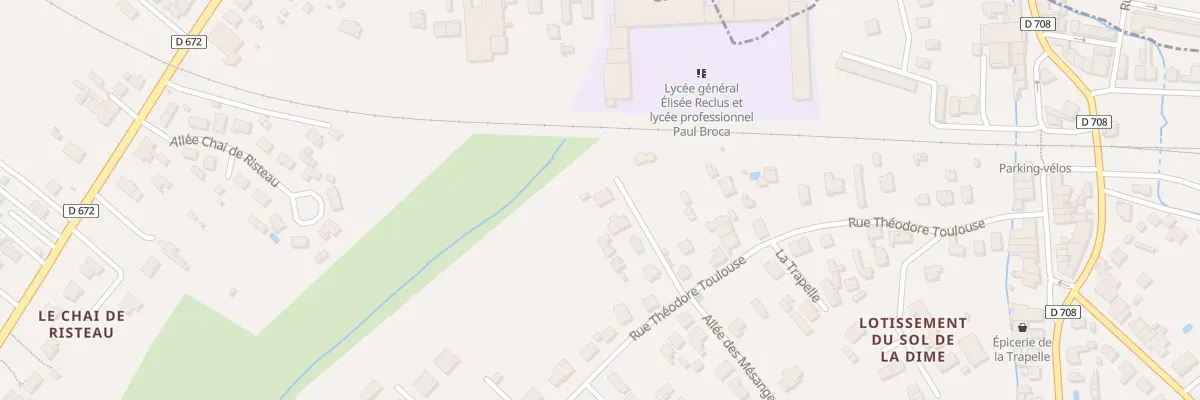 Plan du 9007 Rue Théodore Toulouse à Pineuilh