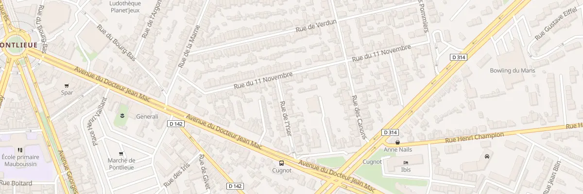 Plan du 22 Rue de l’Yser au Mans