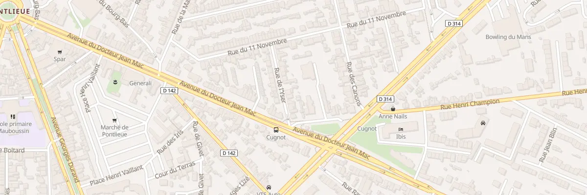 Plan du 10 Rue de l’Yser au Mans