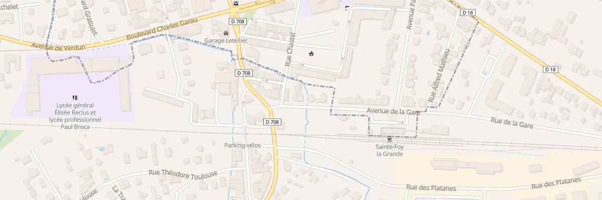 Plan du 8 Av de la Gare à Pineuilh
