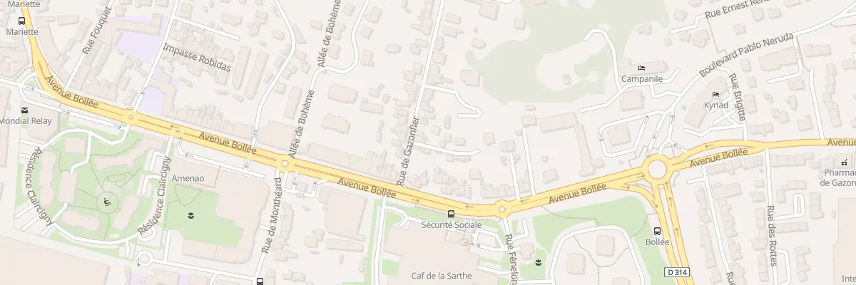 Plan du 12 Rue de Gazonfier au Mans