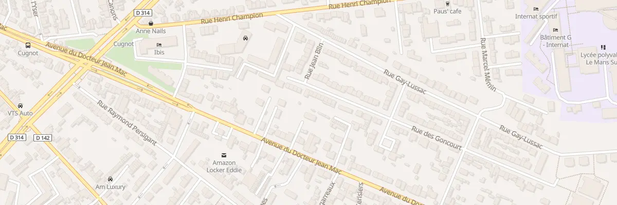Plan du 38 Rue des Goncourt au Mans