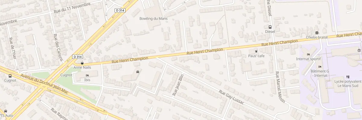 Plan du 64 Rue Henri Champion au Mans