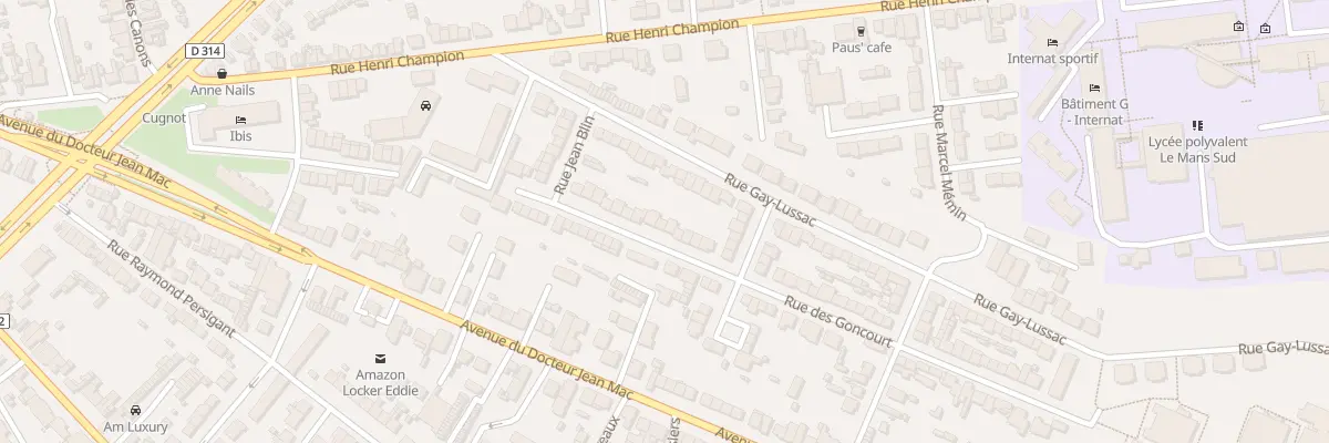 Plan du 59 Rue des Goncourt au Mans