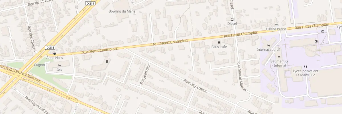 Plan du 74 Rue Henri Champion au Mans