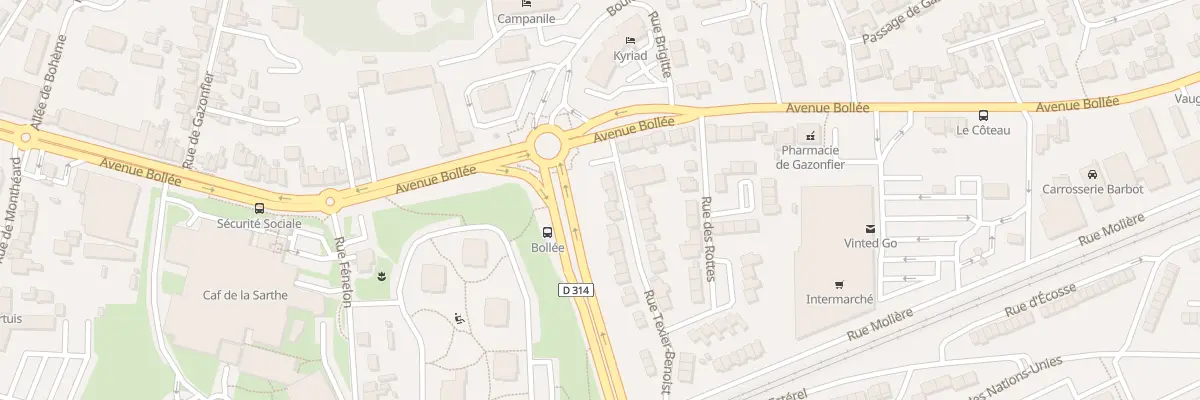Plan du 8 Rue Texier Benoist au Mans