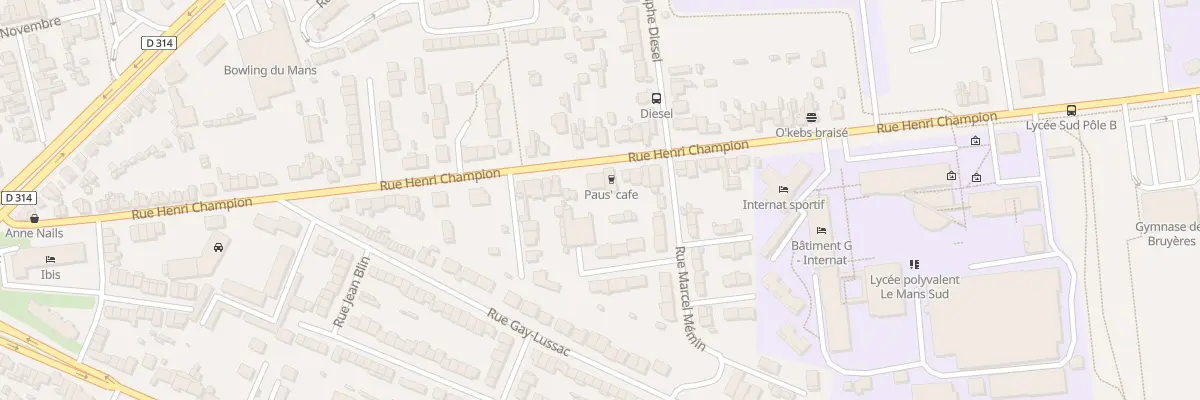 Plan du 98 Rue Henri Champion au Mans
