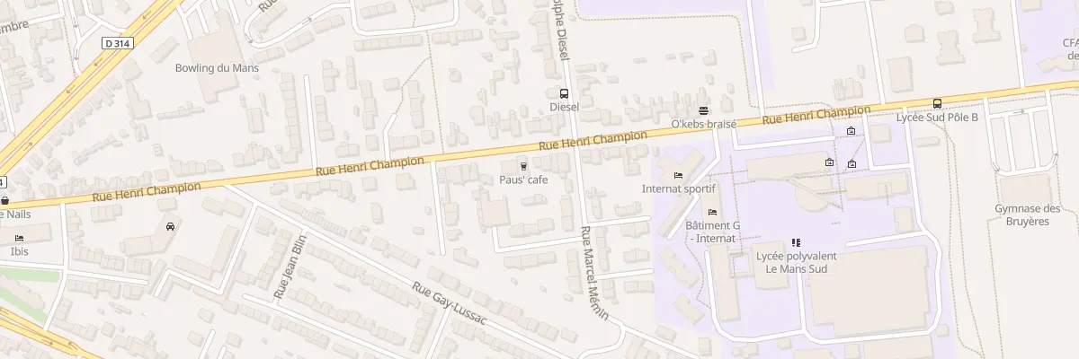 Plan du 102 Rue Henri Champion au Mans