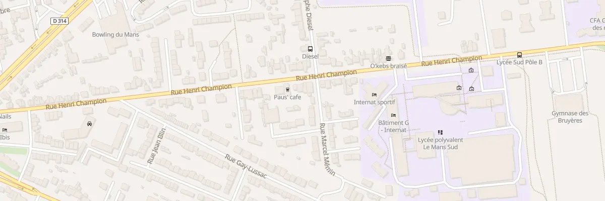 Plan du 104 Rue Henri Champion au Mans