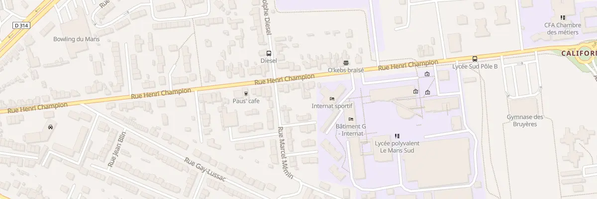 Plan du 116 Rue Henri Champion au Mans
