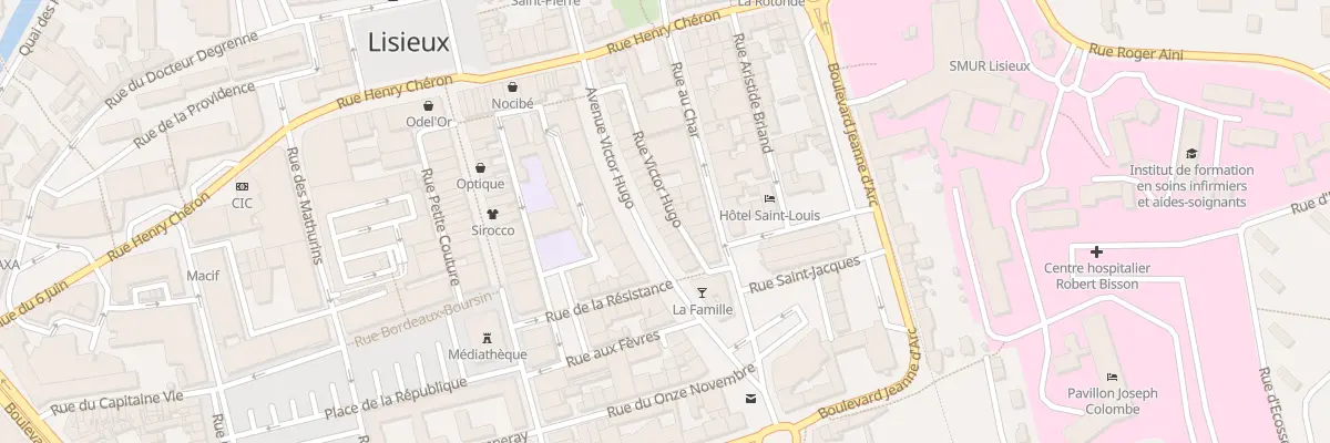 Plan du 22 Rue Victor Hugo à Lisieux