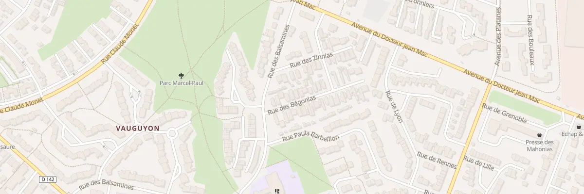 Plan du 28 Rue des Bégonias au Mans