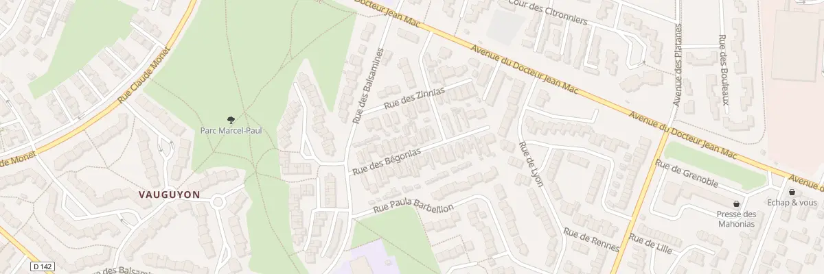 Plan du 20 Rue des Bégonias au Mans