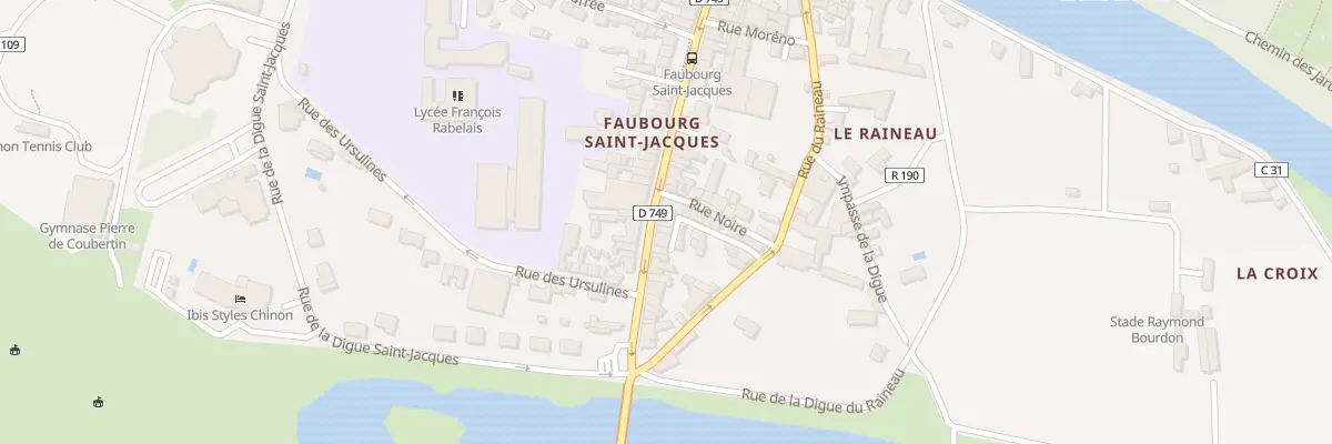 Plan du 90 Rue du Faubg St Jacques à Chinon