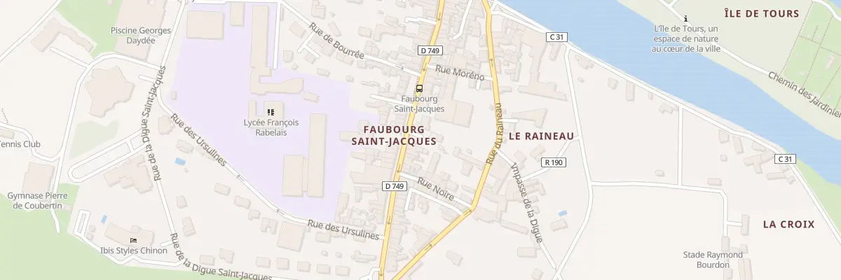 Plan du 68 Rue du Faubg St Jacques à Chinon