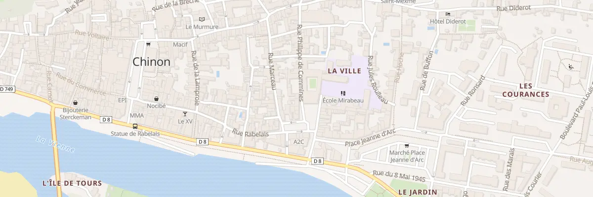 Plan du 10 Rue Philippe de Commines à Chinon