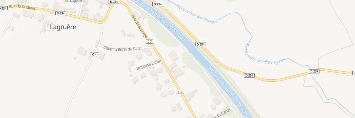 Plan de Lafon à Lagruère