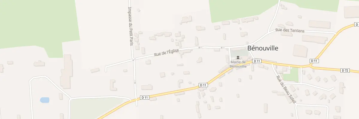Plan de la Rue de l’Eglise à Bénouville