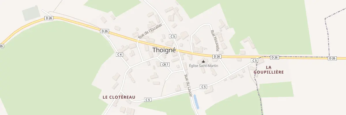 Plan du 13 Rue Saint Martin à Thoigné