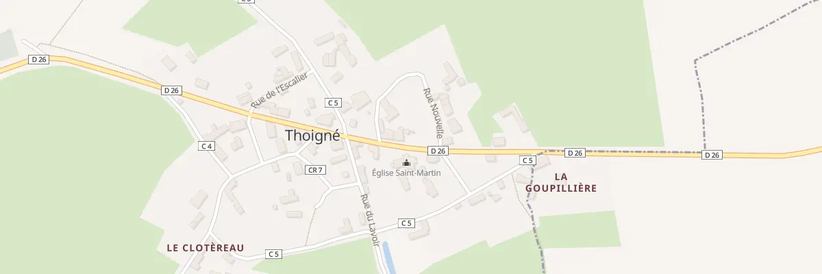 Plan du 12 Rue Saint Martin à Thoigné
