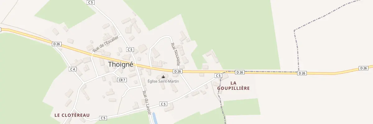 Plan du 2 Rue Nouvelle à Thoigné