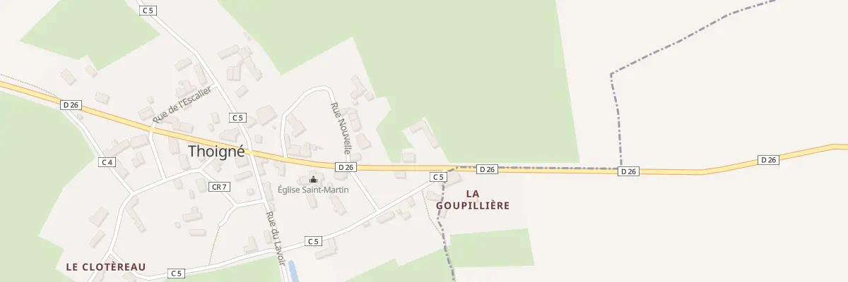 Plan du 6 Rue Saint Martin à Thoigné