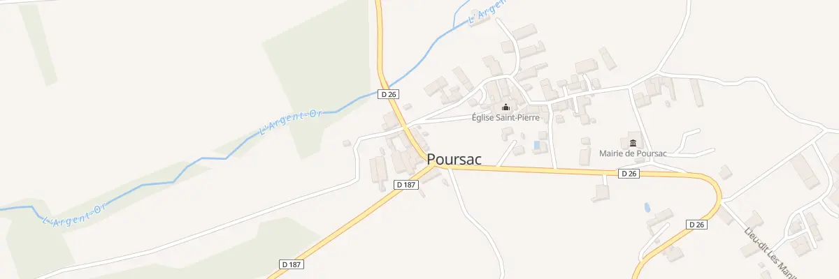 Plan du 3 Rte de la Rochefoucauld à Poursac