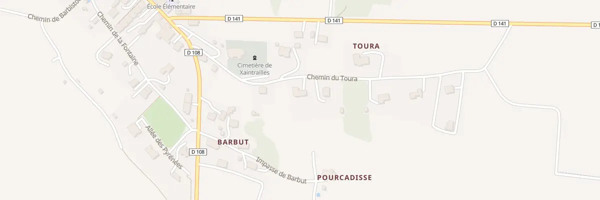 Plan du 188 Che du Toura à Xaintrailles