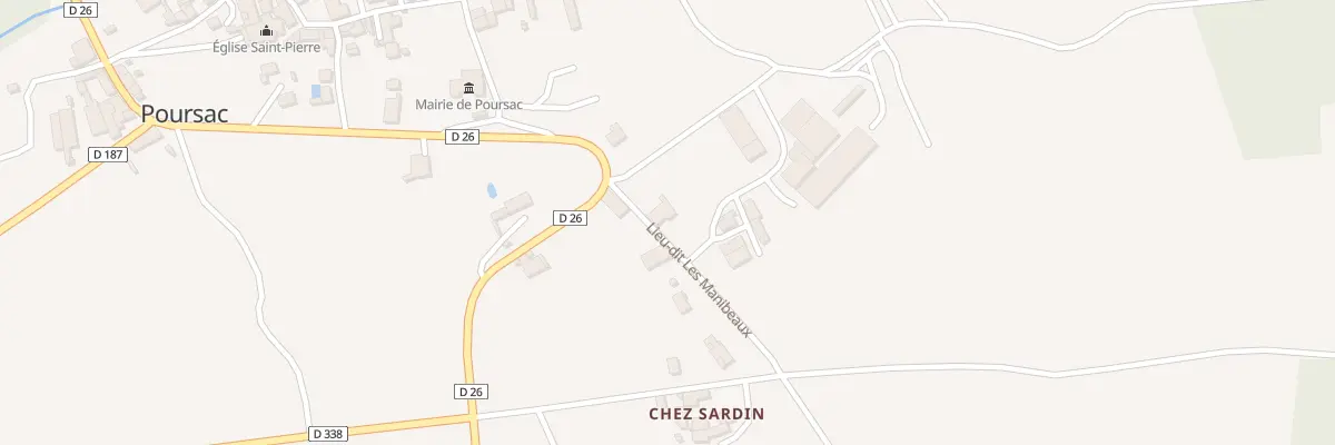 Plan du 1 Rue des Manibeaux à Poursac