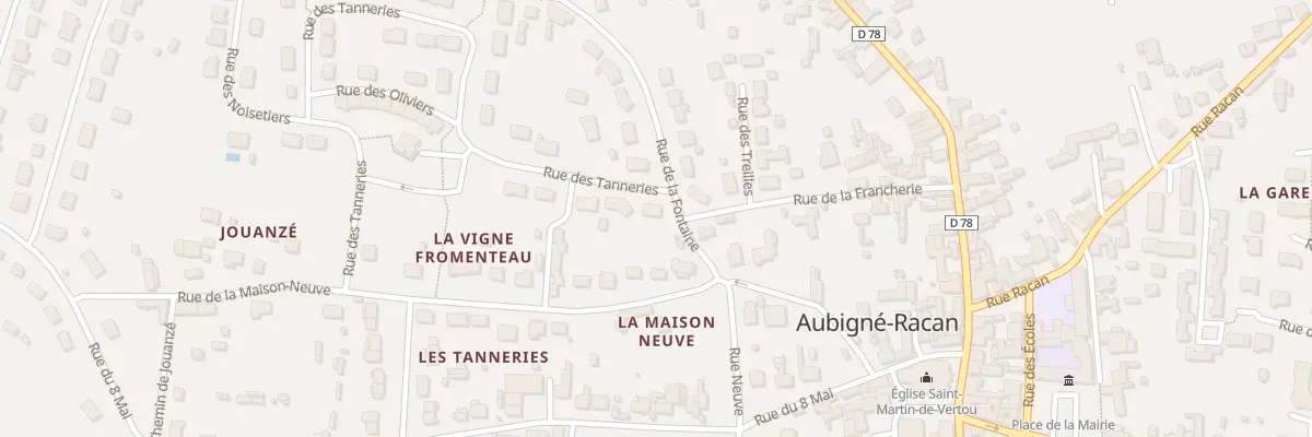 Plan du 1 Rue des Tanneries à Aubigné-Racan