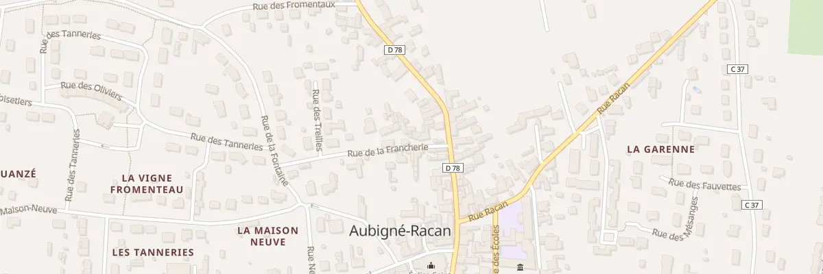 Plan du 16 Rue de la Francherie à Aubigné-Racan