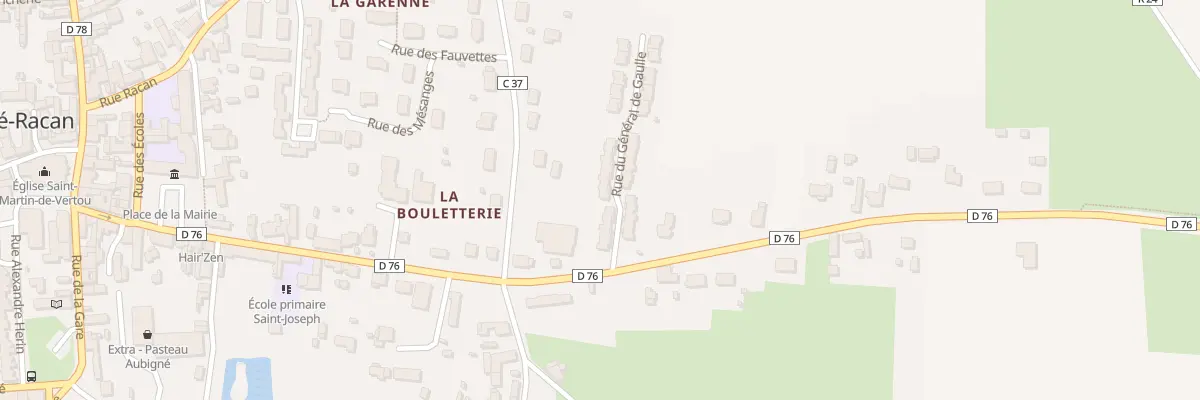 Plan du 9 Rue Charles de Gaulle à Aubigné-Racan