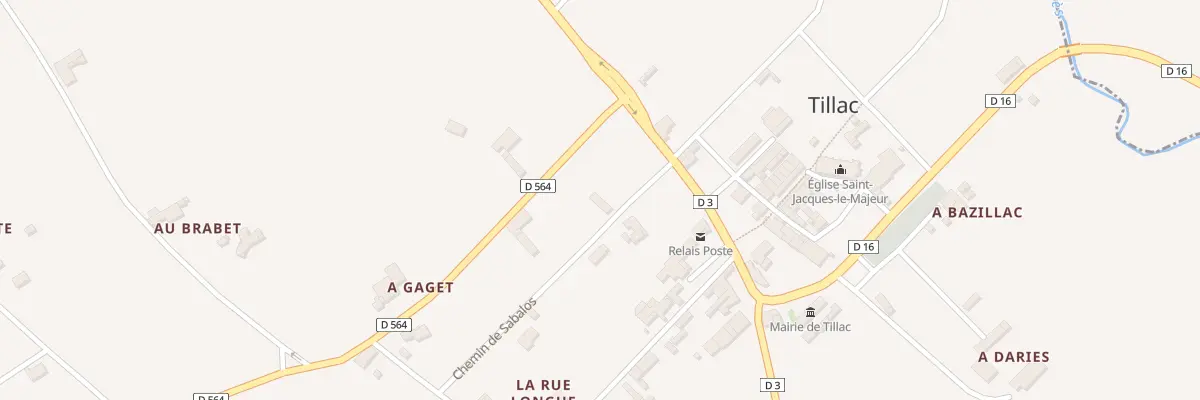 Plan du 54145 La Rue Longue à Tillac