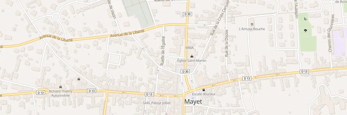 Plan du 1 Av du 14 Juillet à Mayet