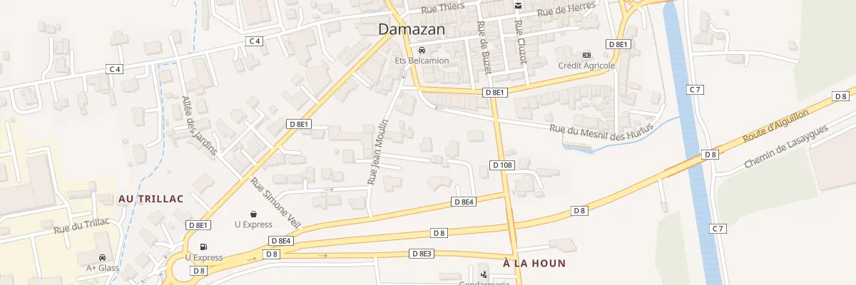 Plan du 8 Rue Jean Moulin à Damazan