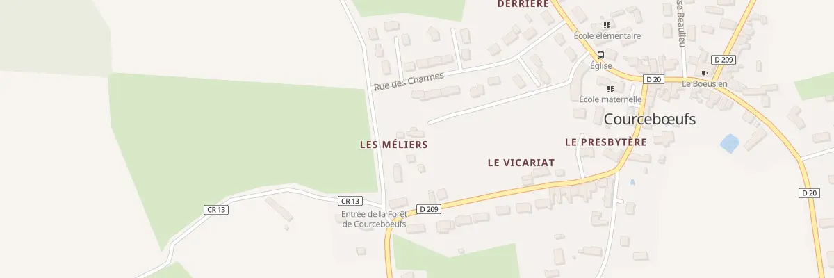 Plan des Meliers à Courcebœufs