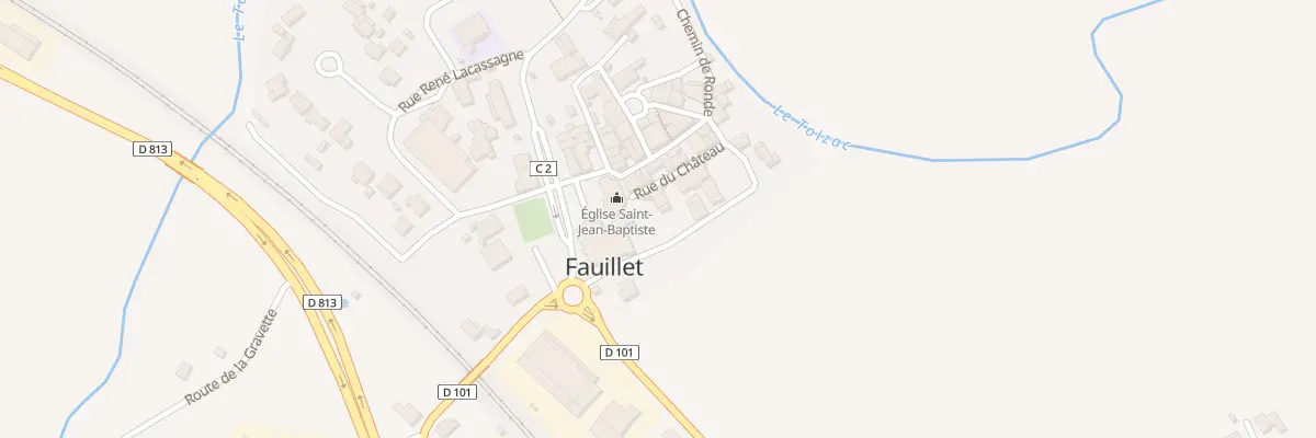 Plan de la Rue du Chateau à Fauillet