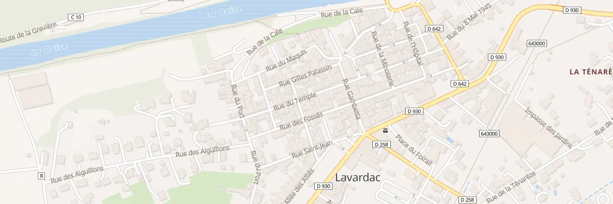 Plan du 9 Rue du Temple à Lavardac