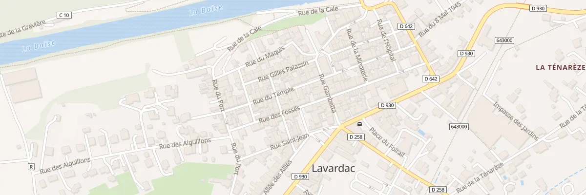 Plan du 7 Rue du Temple à Lavardac