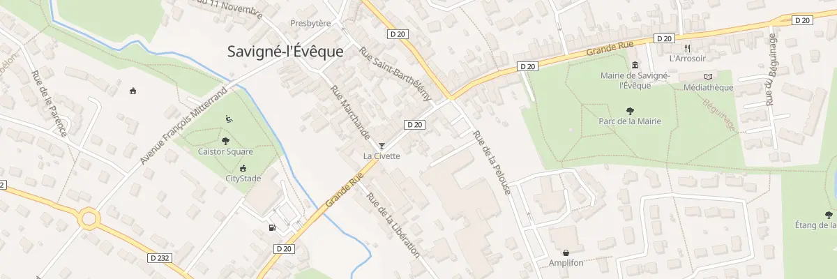Plan du 84 Grande rue à Savigné-l’Évêque