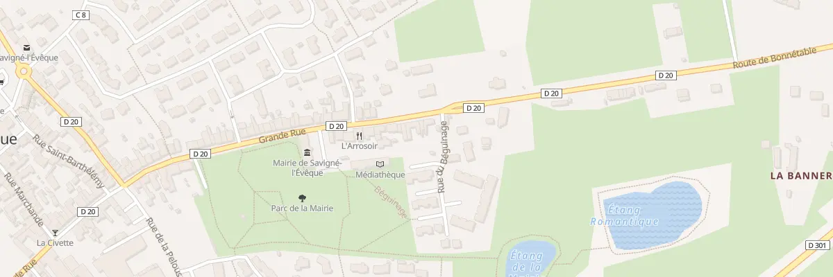 Plan du 136 Grande rue à Savigné-l’Évêque