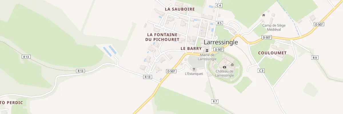 Plan du 29 A la Fontaine du Pichouret à Larressingle