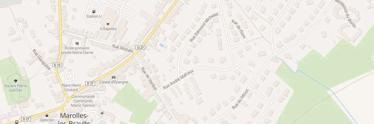 Plan du 2 Rue Edmond Michelet à Marolles-les-Braults