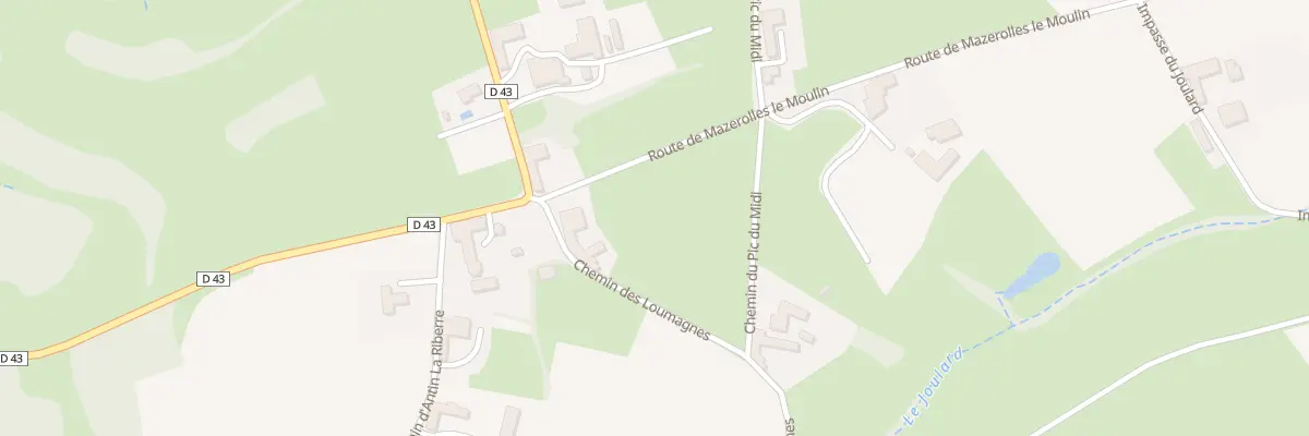 Plan du 3 Rte de Mazerolles le Moulin à Bernadets-Debat