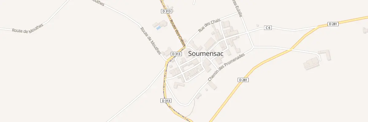 Plan de Soumensac Bourg à Soumensac
