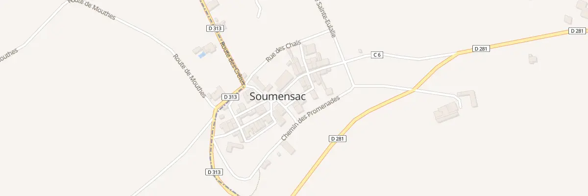 Plan du 23 Soumensac Bourg à Soumensac