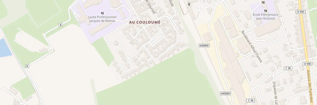 Plan du 16 Rue Frédéric Chopin à Nérac