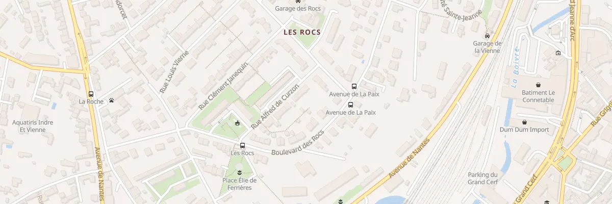 Plan du 18 Rue Alfred de Curzon à Poitiers