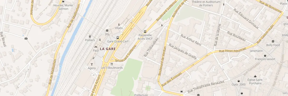 Plan du 22 Rue Thibaudeau à Poitiers