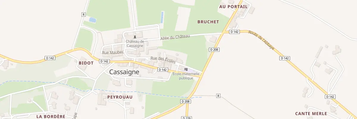 Plan du 74 Rue des Ecoles à Cassaigne